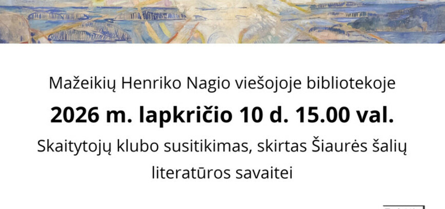 Skaitytojų klubo susitikimas, skirtas Šiaurės šalių literatūros savaitei