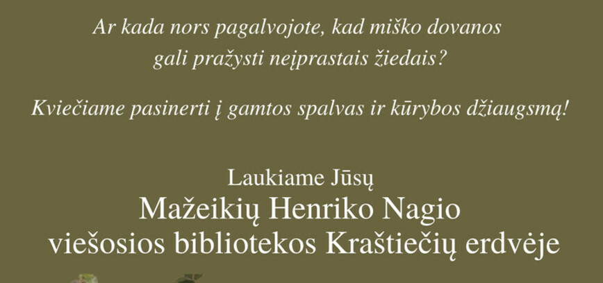 Edukacinis užsiėmimas suaugusiems „Miško žiedai“