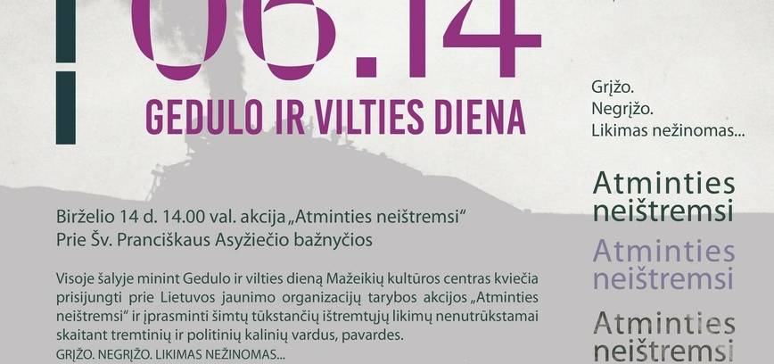 Gedenkveranstaltung zum Tag der Trauer und Hoffnung in Mažeikiai