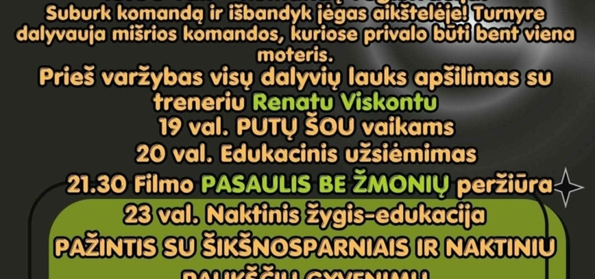 Edukacinis renginys „Pažvelk į tamsą – atrask planetos šviesą“