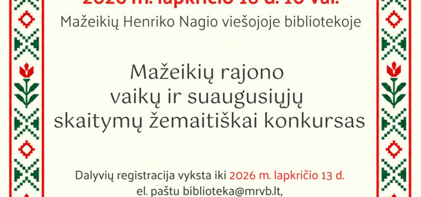 Konkursas „Skaitymai žemaitiškai“