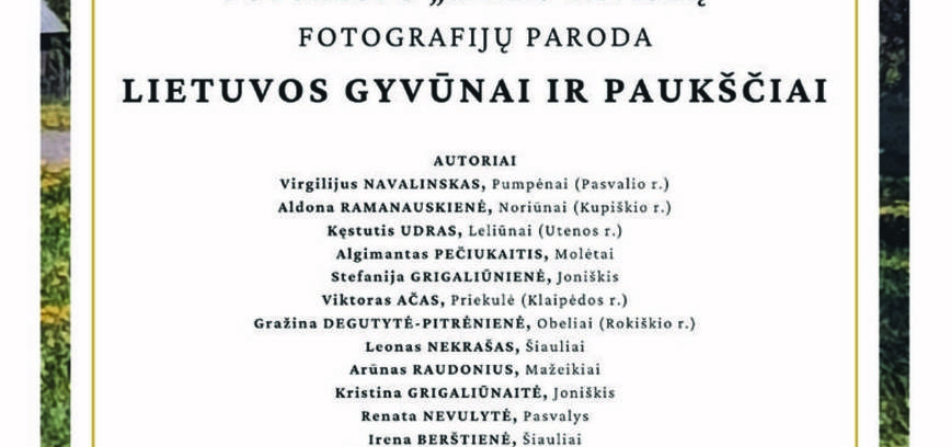 Фотовыставка «Литовские звери и птицы» фотоклуба «Мюлю тевишке»