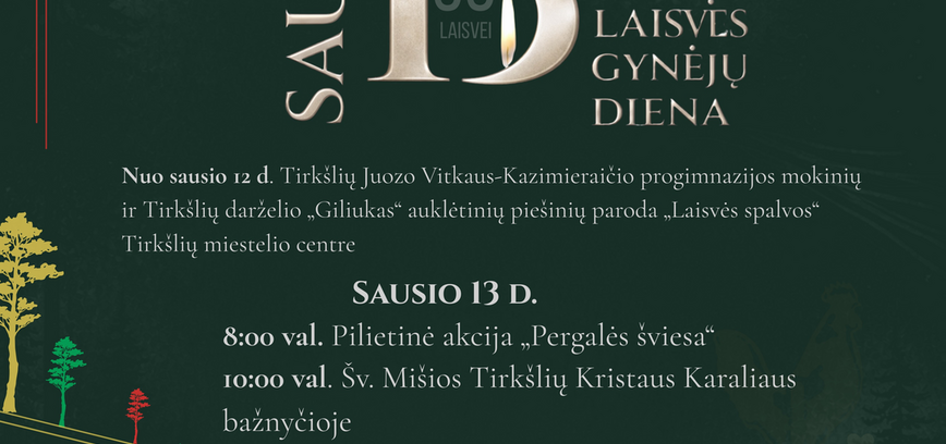 13. janvāra atceres pasākumi Tirkšļos