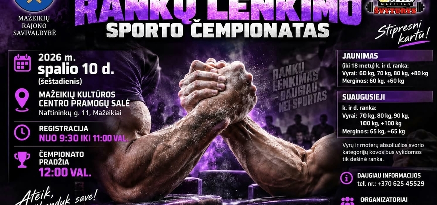 Mažeikių rajono rankų lenkimo sporto čempionatas 