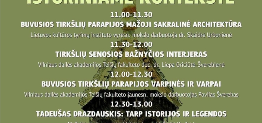 Tirkšlių parapijos paveldo pažinimas istoriniame kontekste