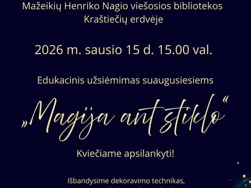 Educational activity for adults "Magic on Glass"