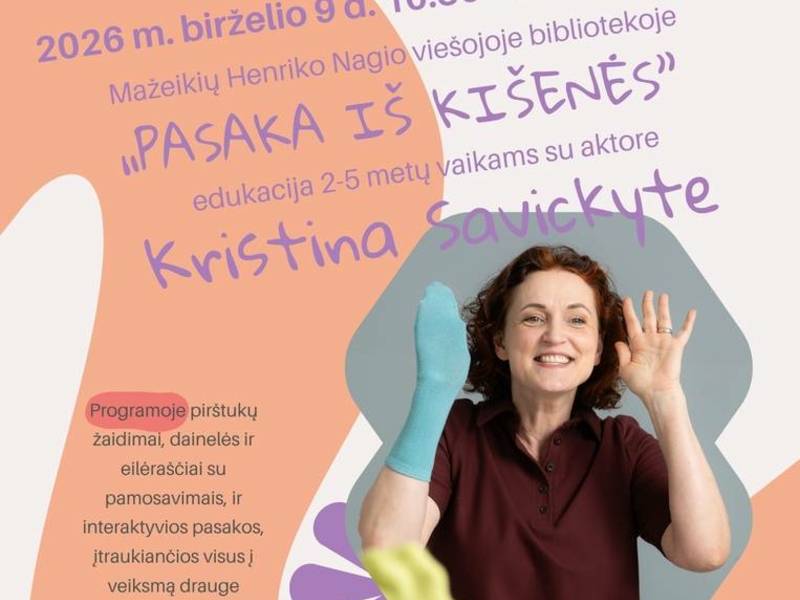 «Сказка из кармана» — образовательная программа для детей 2-5 лет с актрисой Кристиной Савицките.