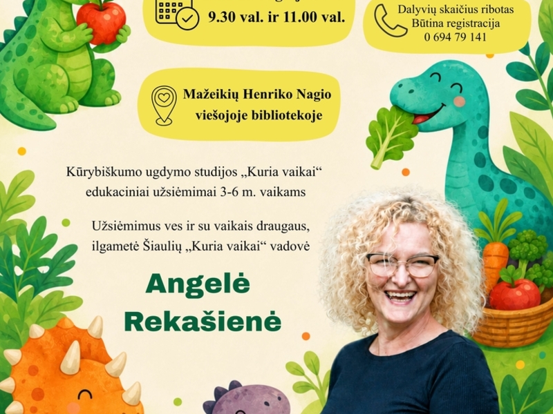 Pädagogische Aktivitäten für Kinder im Alter von 3-6 Jahren: „Sogar Dinosaurier ernähren sich gesund“