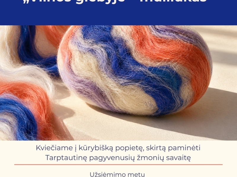 Edukacinis užsiėmimas suaugusiems „Vilnos glėbyje – muiliukas“