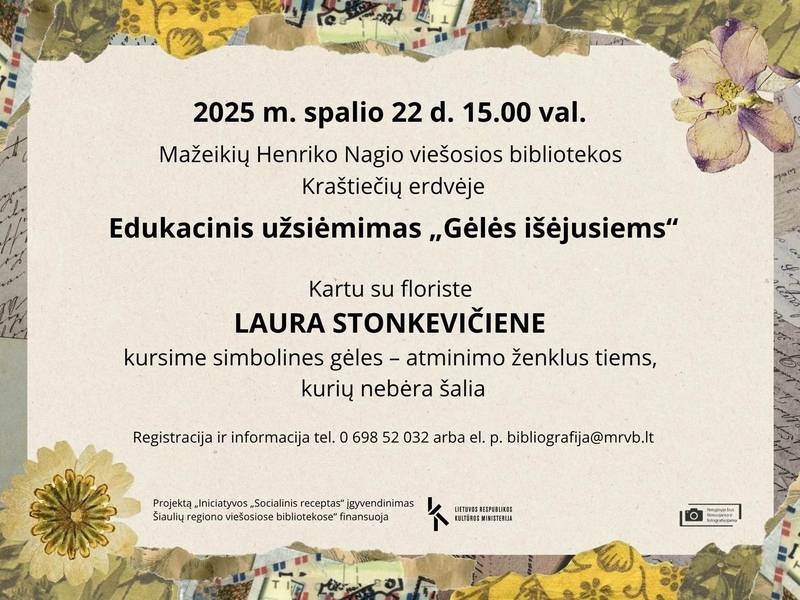 Edukacinis užsiėmimas „Gėlės išėjusiems"