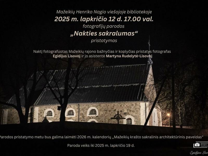 Presentation of the photography exhibition "The Sacredness of Night"