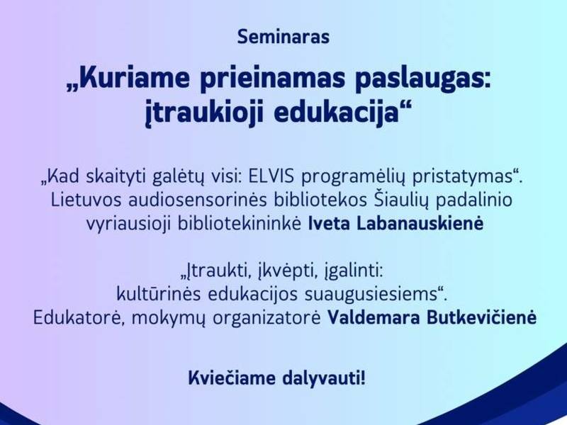 Seminarium „Tworzenie dostępnych usług: edukacja włączająca”