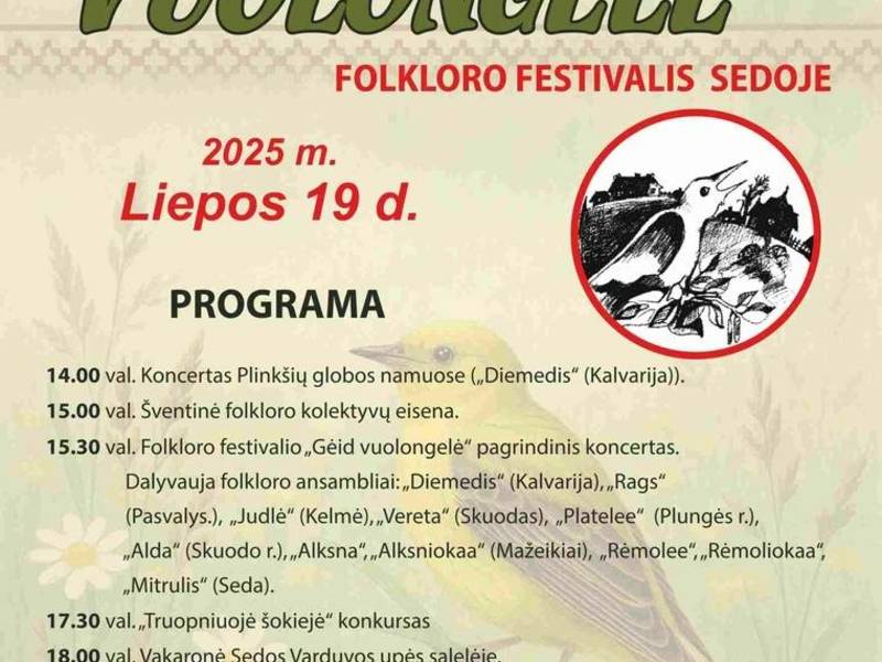 Folkloras festivāls Sedā "Gėid Vuolongelė"
