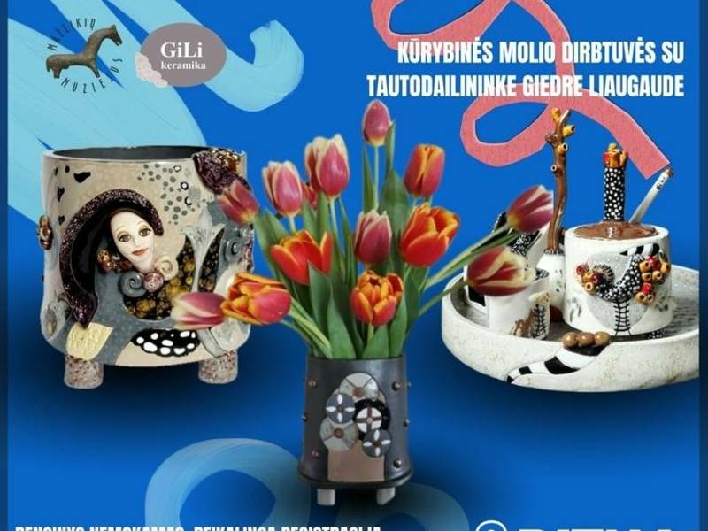 "KULTŪRĒ SEVI! Jaunatnes nedēļa muzejā": Radošā māla darbnīca ar tautas mākslinieci Giedri Liaugaudi