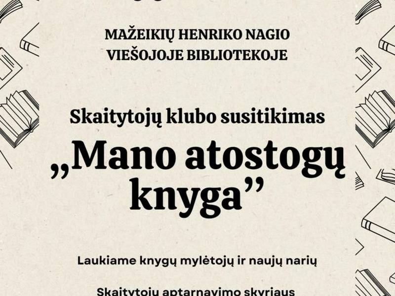 Skaitytojų klubo susitikimas „Mano atostogų knyga”