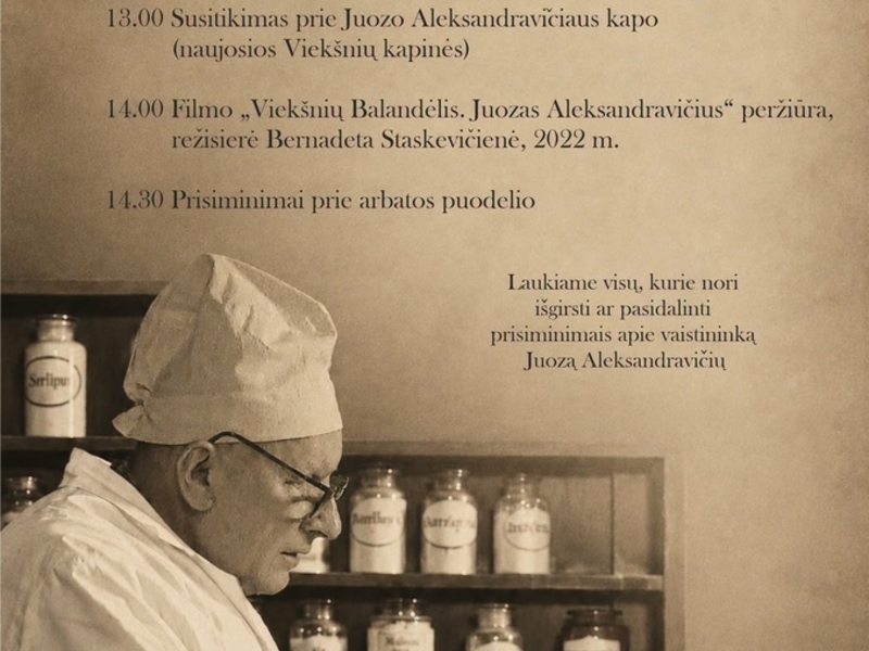 Ein Nachmittag des Gedenkens zum 130. Geburtstag des Apothekers Juozas Aleksandravičius