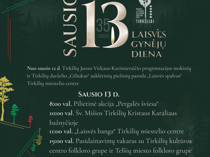 13. janvāra atceres pasākumi Tirkšļos