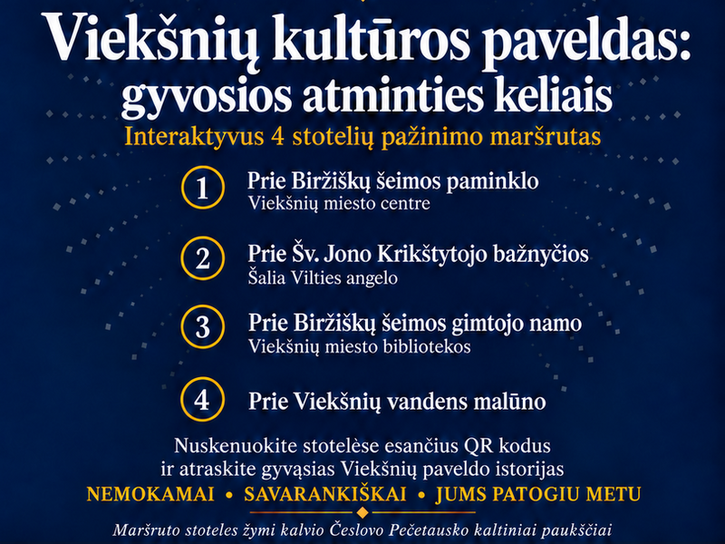 Interaktive 4-Stopp-Entdeckungsroute in Viekšniai