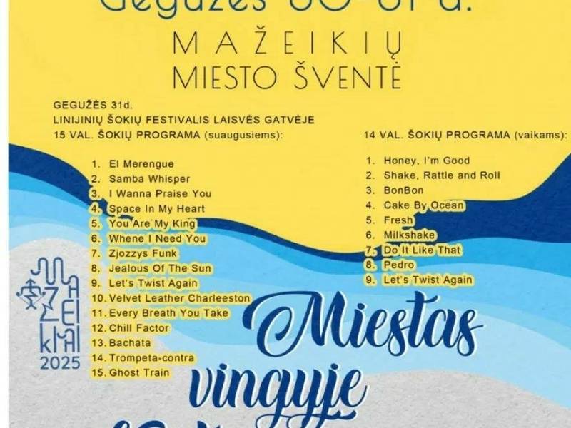 LINIJINIŲ ŠOKIŲ FESTIVALIS, MAŽEIKIUOSE, 2025