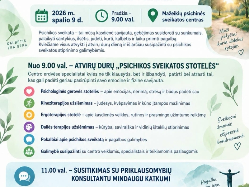 Atvirų durų diena Mažeikių psichinės sveikatos centre