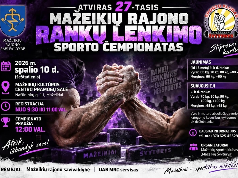 Arm-Curling-Sportmeisterschaft des Kreises Mažeikiai